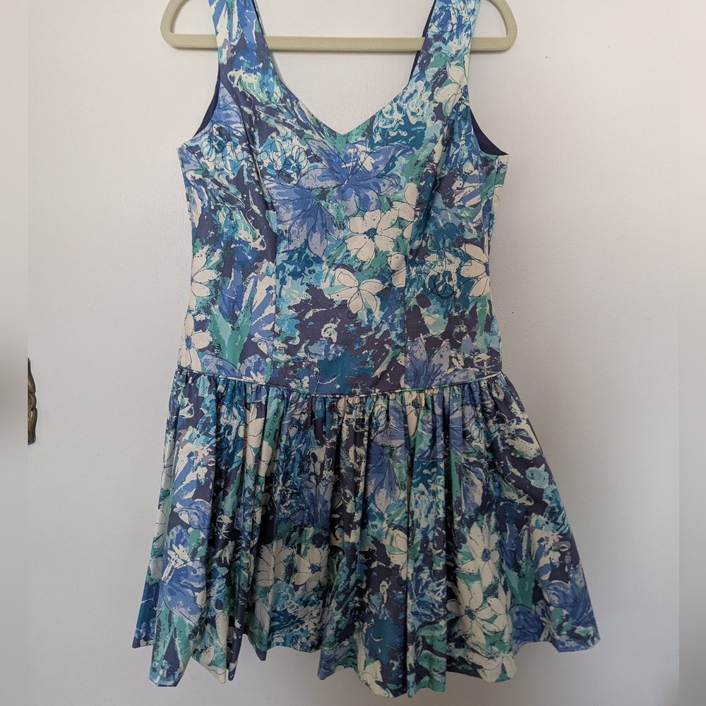 Vintage Cotton Laura Ashley Mini Dress Size 10/ 12